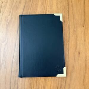 Vintage Franklin Covey Small Padfolio Brass Corners Black Planner 9 x 6.5 in